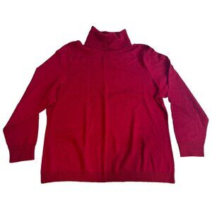Sarah Spencer Women's Red 100% Merino Wool Turtleneck Sweater Size 3X